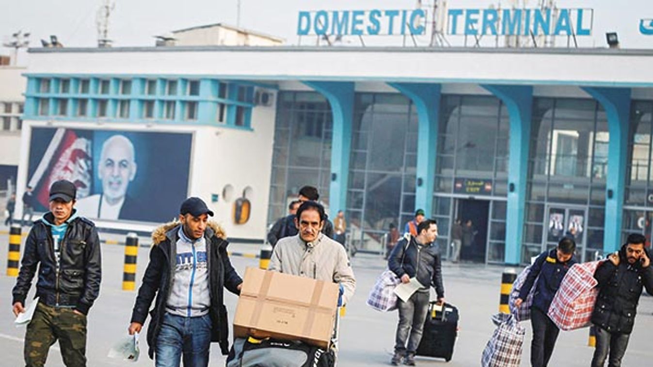 Afghans, whose asylum applications have been rejected, arrive from Germany in Kabul airport