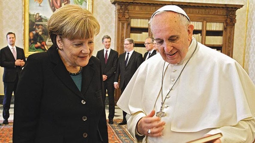 Pope Francis Meets German Chancellor Angela Merkel - Feb 21 2015