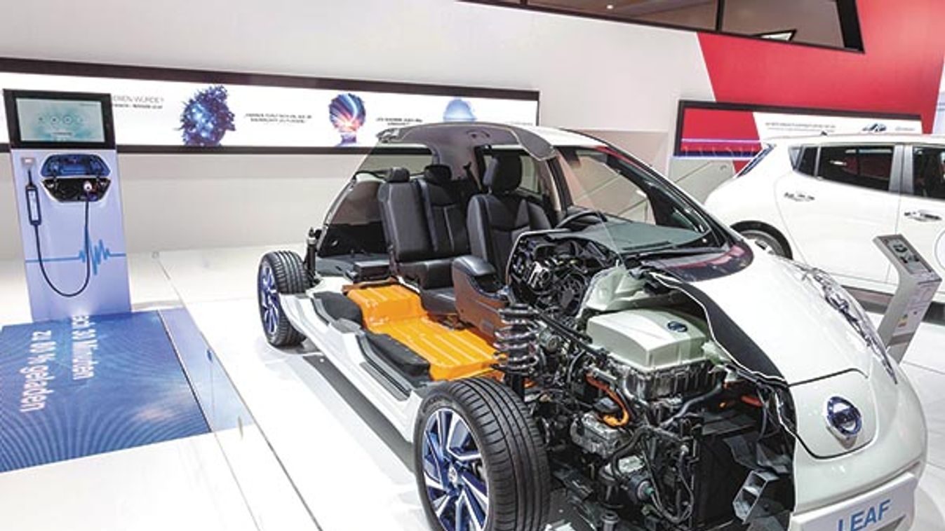 Cross Section of the Nissan Leaf Electric Car at the IAA International Motor Show