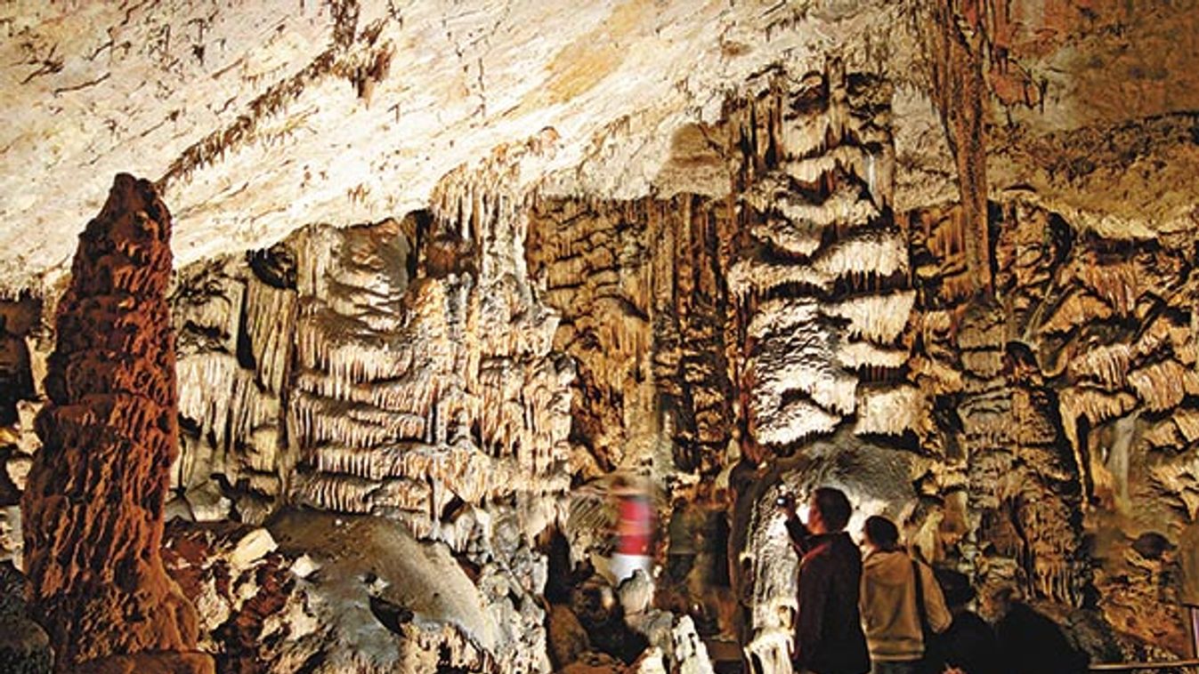 Interior of the Baradla Domica cave system in the Aggtelek National park which stradles the border b