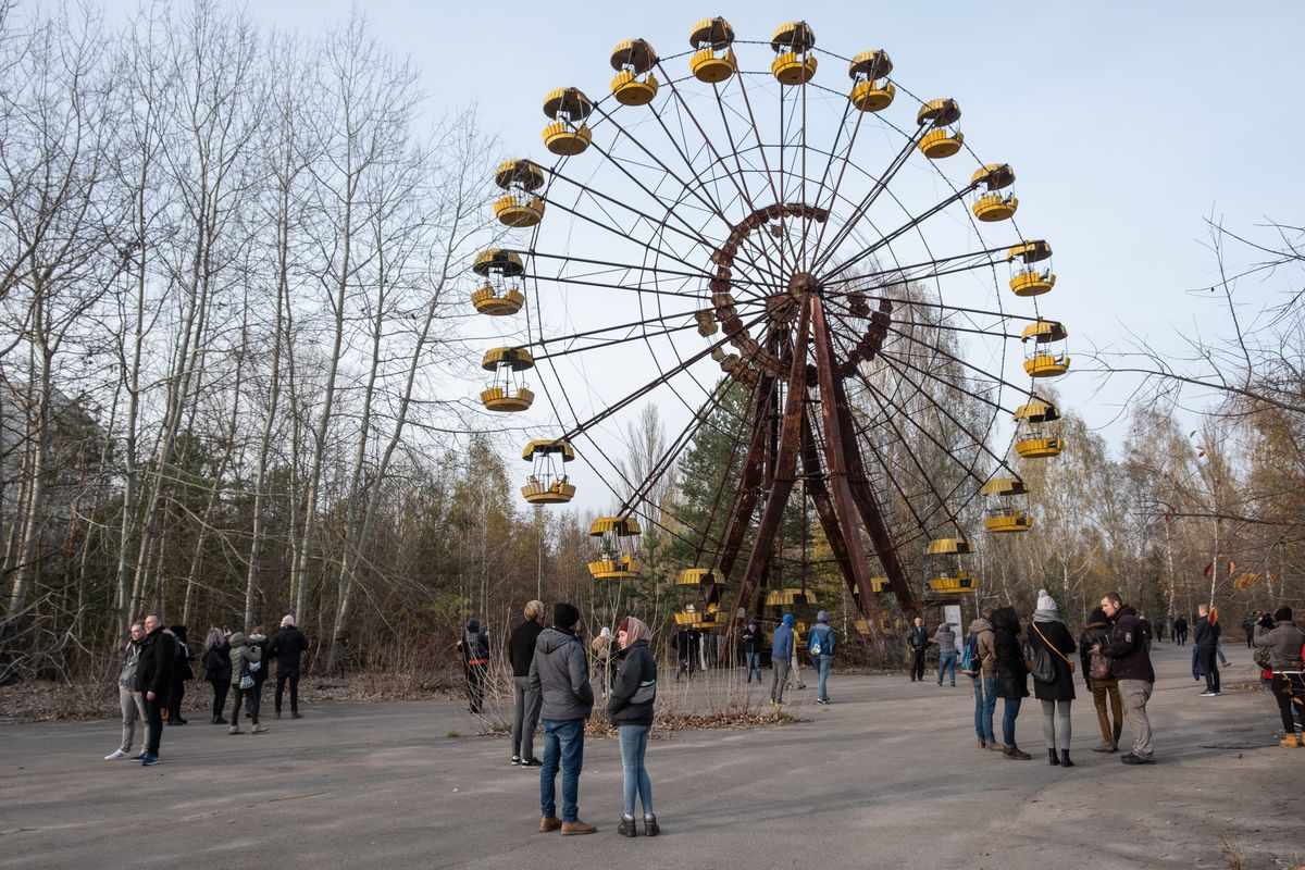 Pripyat,,Ukraine:,2,November,2019,,Tourists,Visiting,Abandoned,City,Of