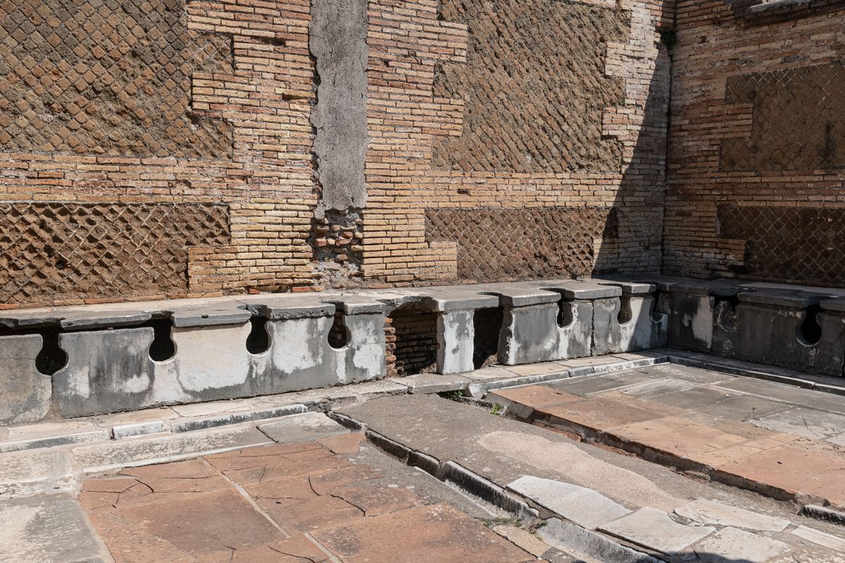 Ostia,Antica,,Italy,21.07.2021:,Latrina,Presso,Le,Terme,Del,Foro.