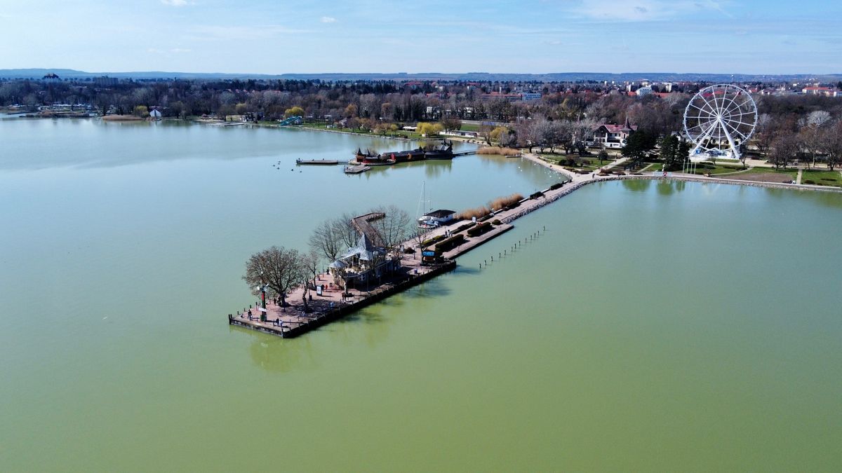 Keszthely,,Balaton,,Beach,,Shipboard,,Drone,Photography,