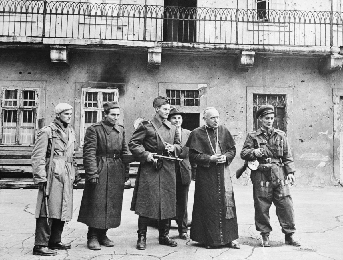 Joszef Cardinal Mindszenty Being Escorted by Hungarian Soldiers