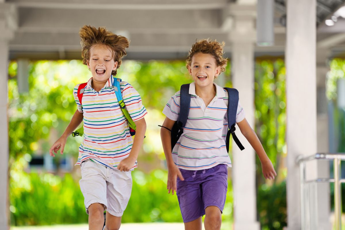 Child,Happy,To,Be,Back,To,School.,End,Or,Start