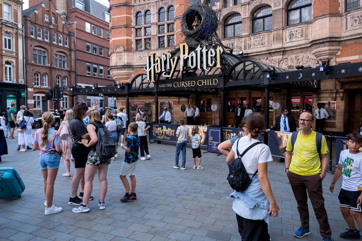 Tourists At The Palace Theatre In London