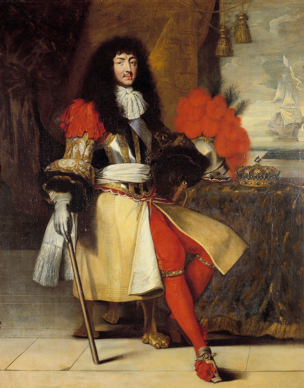 Full-length portrait of Louis XIV - Painting after Claude Lefebv