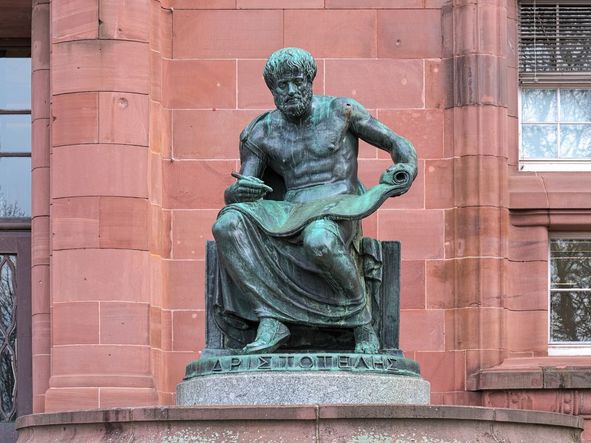 Freiburg,Im,Breisgau,,Germany.,Aristotle,Statue,In,Front,Of,The