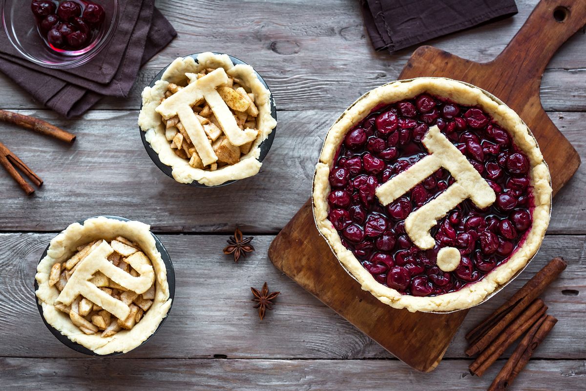 Pi,Day,Cherry,And,Apple,Pies,-,Making,Homemade,Traditional