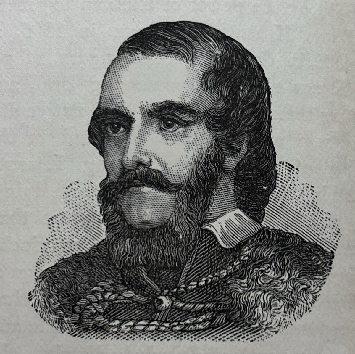 Antique illustration - portrait of Lajos Kossuth - Hungarian nobleman, lawyer, journalist, politician, statesman, revolutionist and governor-president of the Hungarian State