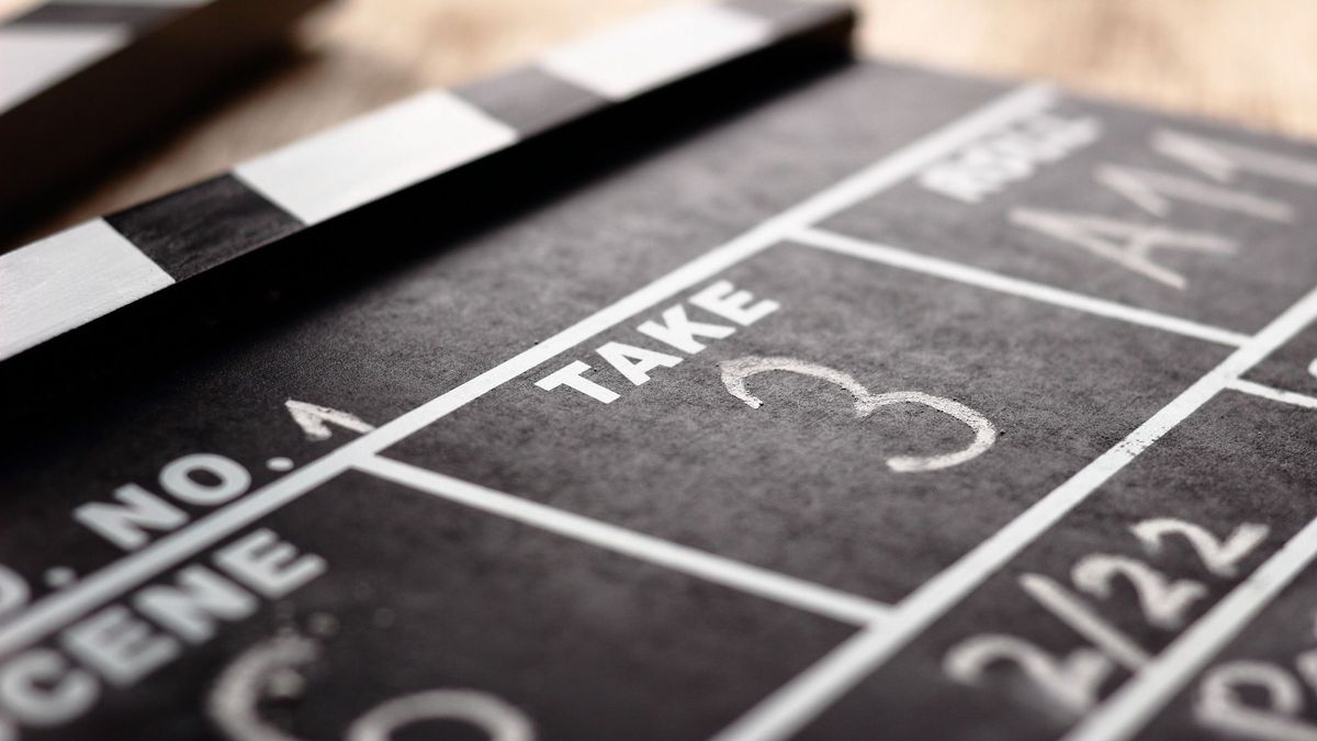 Close-up of Film Clap Board Film Slate