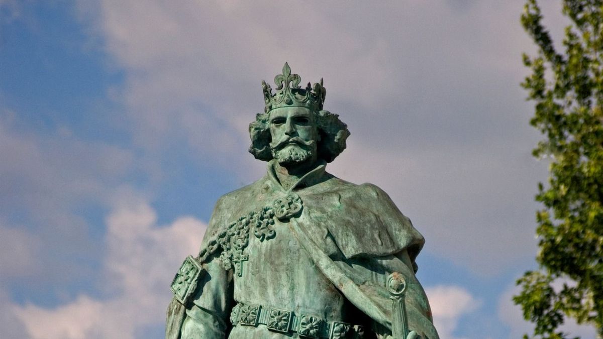 Louis the Great, Hungarian king on Heroes' Square, Budapest, Hungary