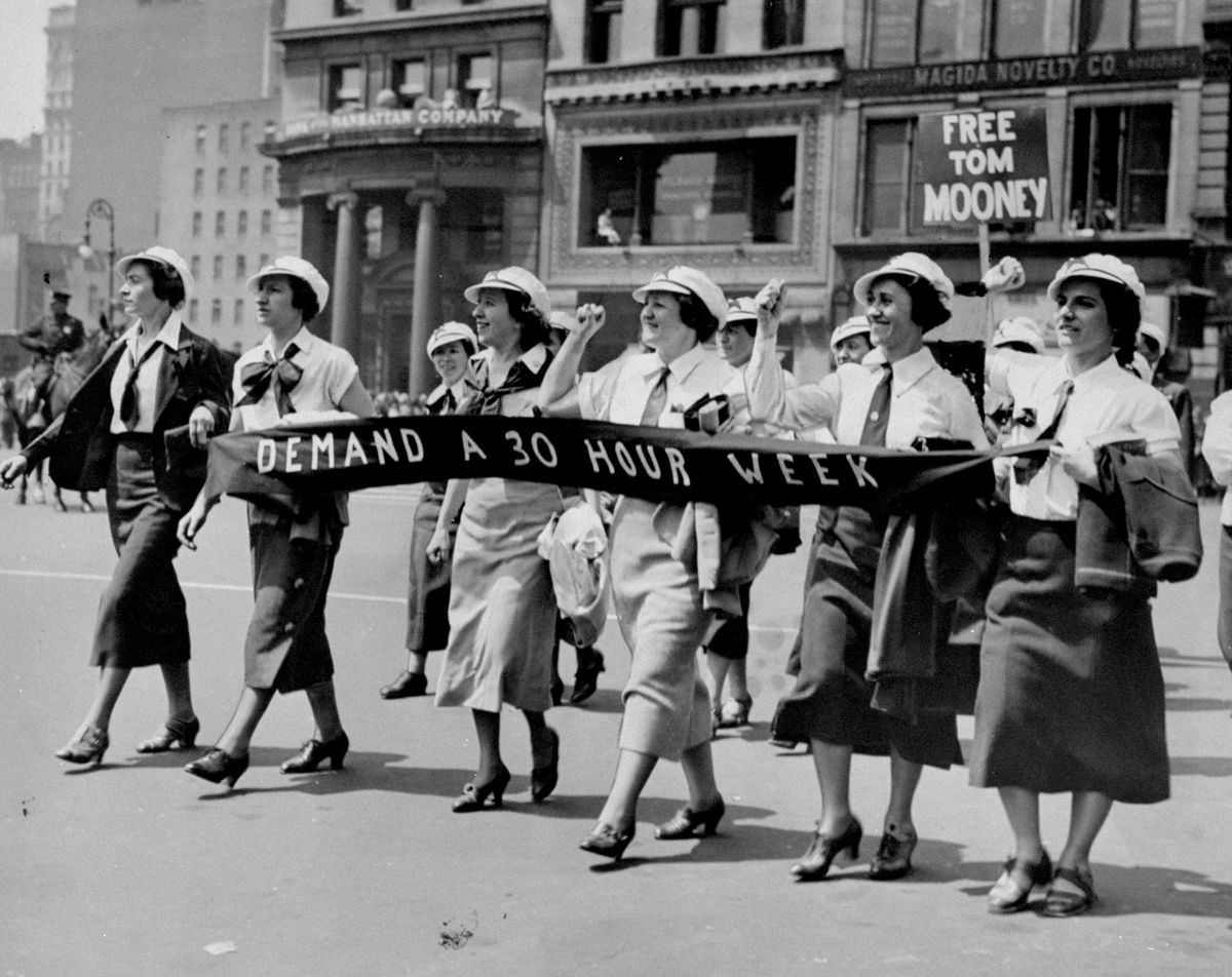 Women workers in the May Day Parade in Union Square demand a