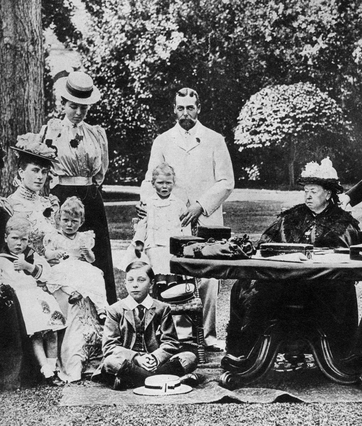 Queen Victoria and family at Osborne House, late 19th century.
