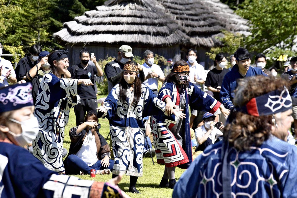 Ainu traditional boat launching ceremony in Hokkaido